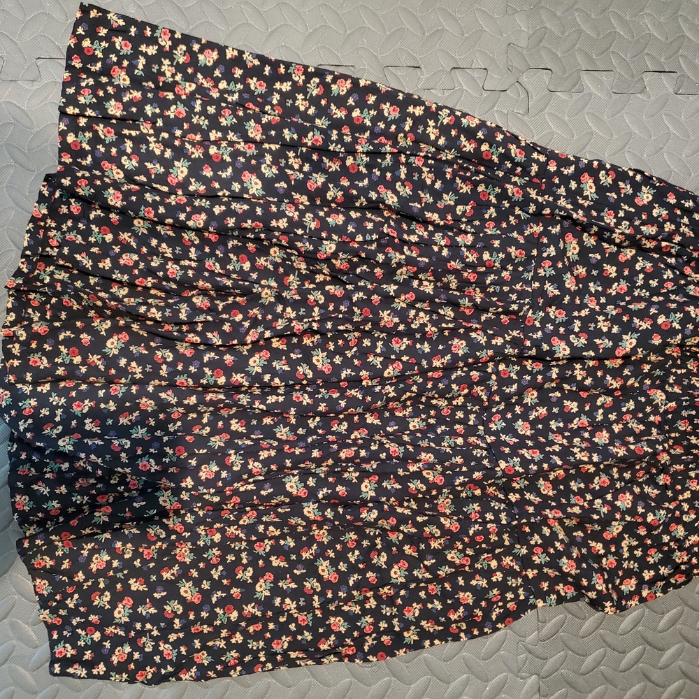 Floral Black Skirt